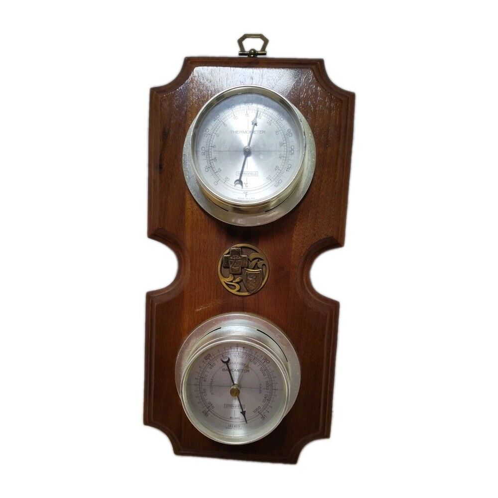 Vintage Springfield Barometer‎ and Thermometer Made In USA